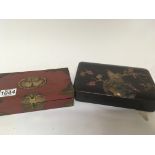 Two early 20th century oriental lacquer boxes one