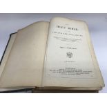 A Victorian bible with handwritten inscription to