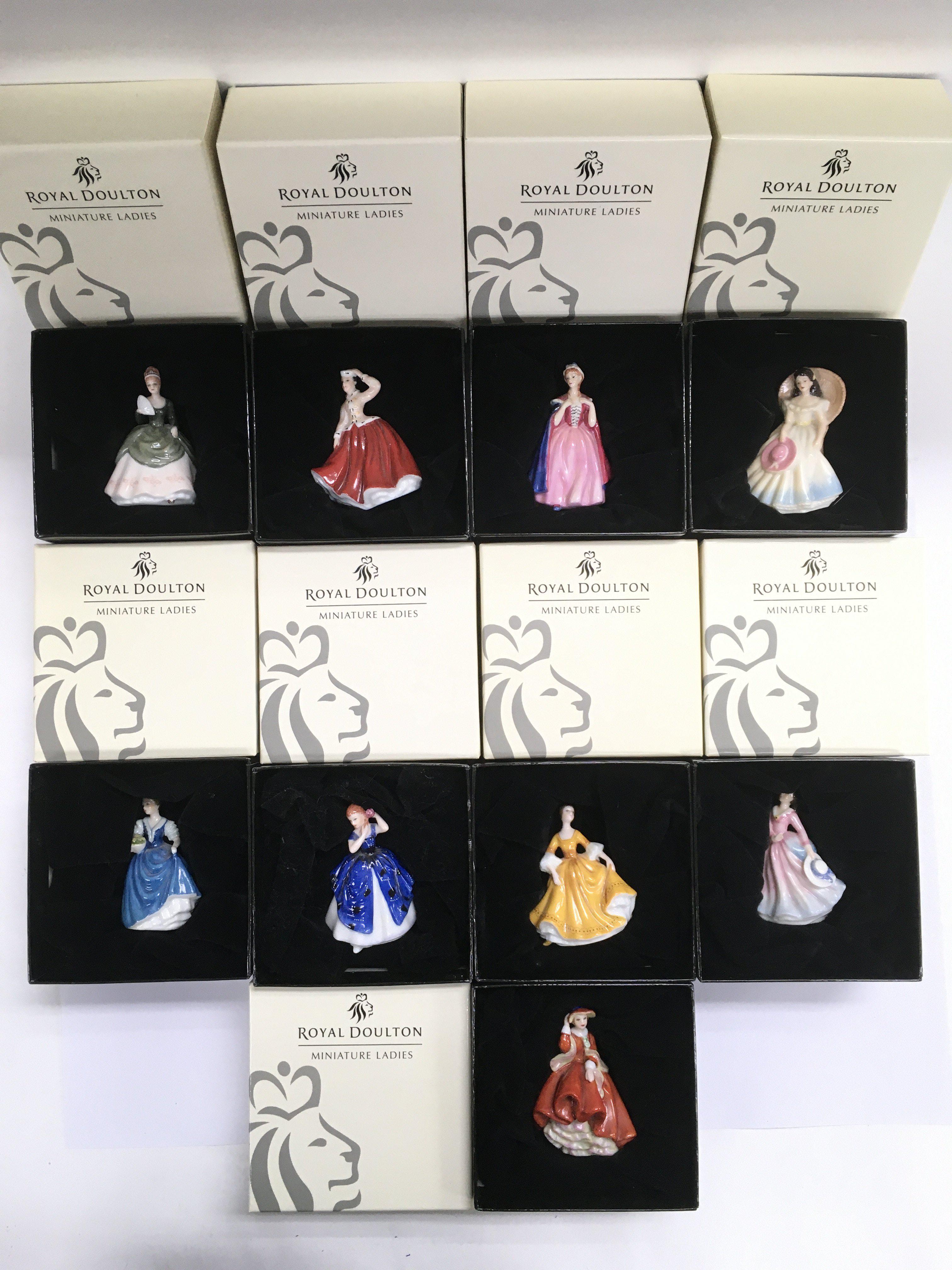 Nine boxed Royal Doulton miniature ladies.