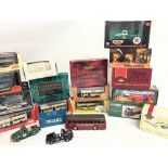 A Collection of Various Boxed Buses including Corg