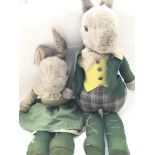 2 X little Folk G McBride Rabbits. Approx height 7