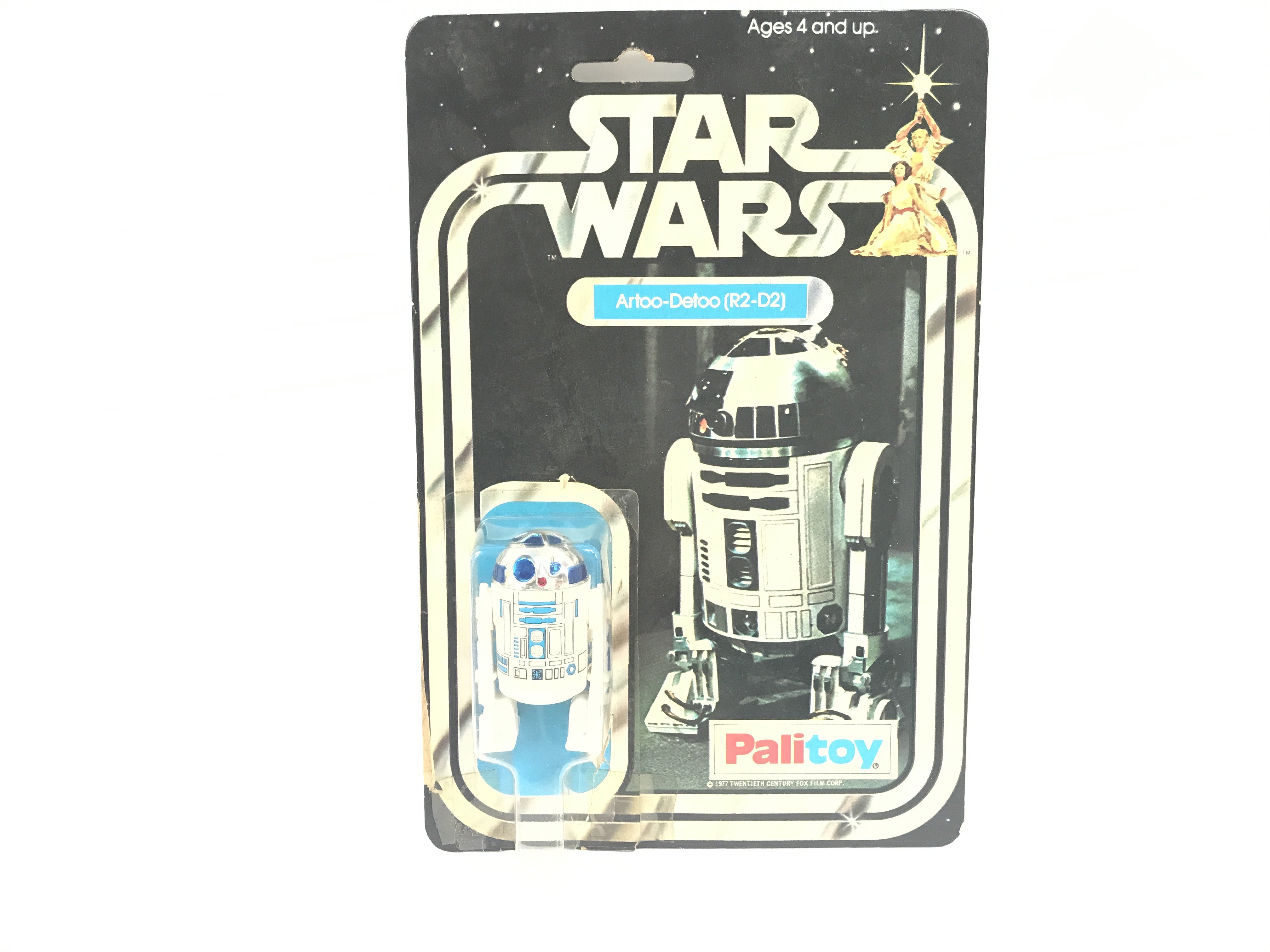 A Vintage Star Wars Palitoy 1977 Carded R2-D2. One