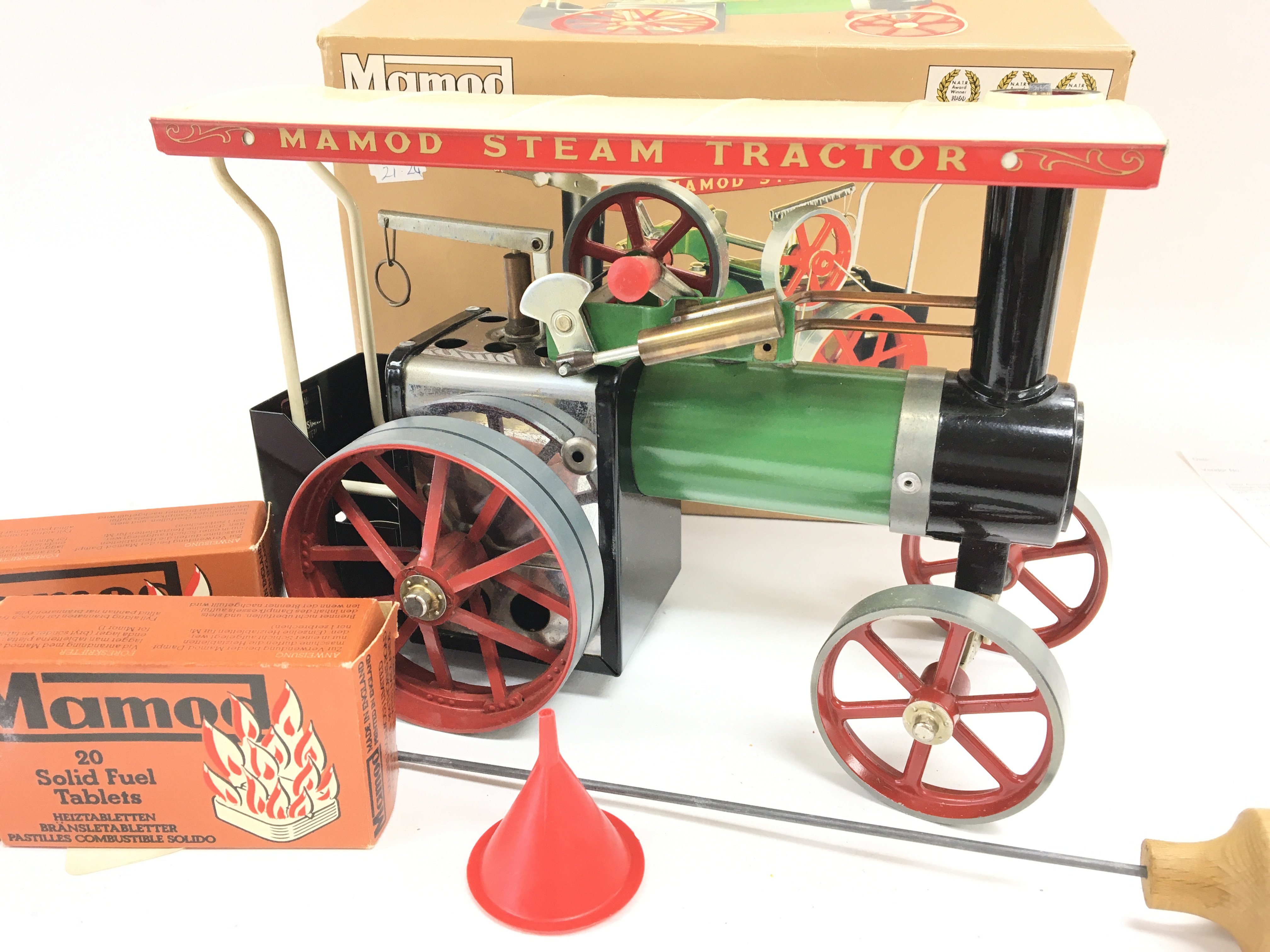 A Boxed Mamod Steam Tractor.