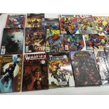 A collection of comics including Marvel comic book