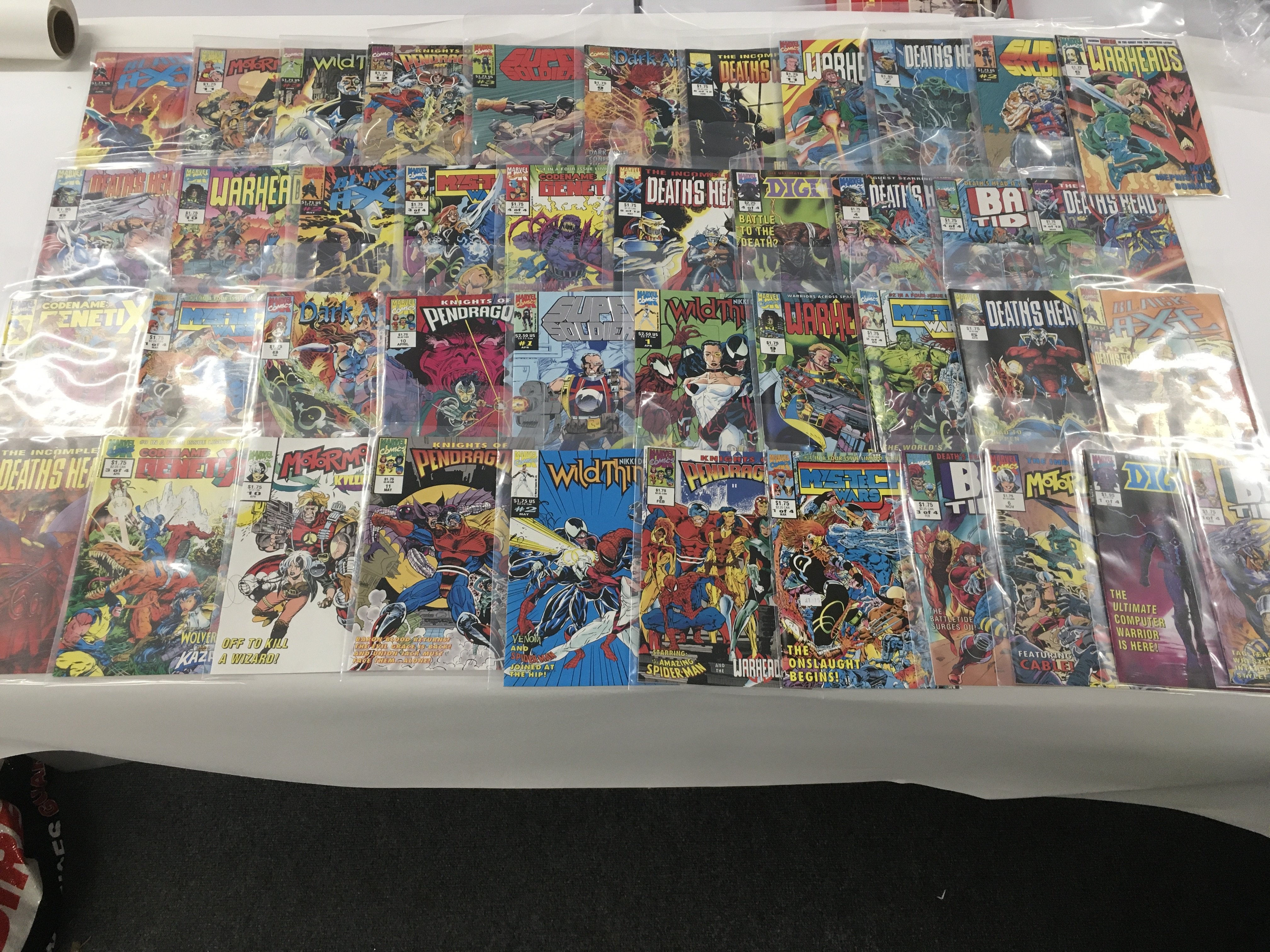 A collection of Marvel comics, various titles. App