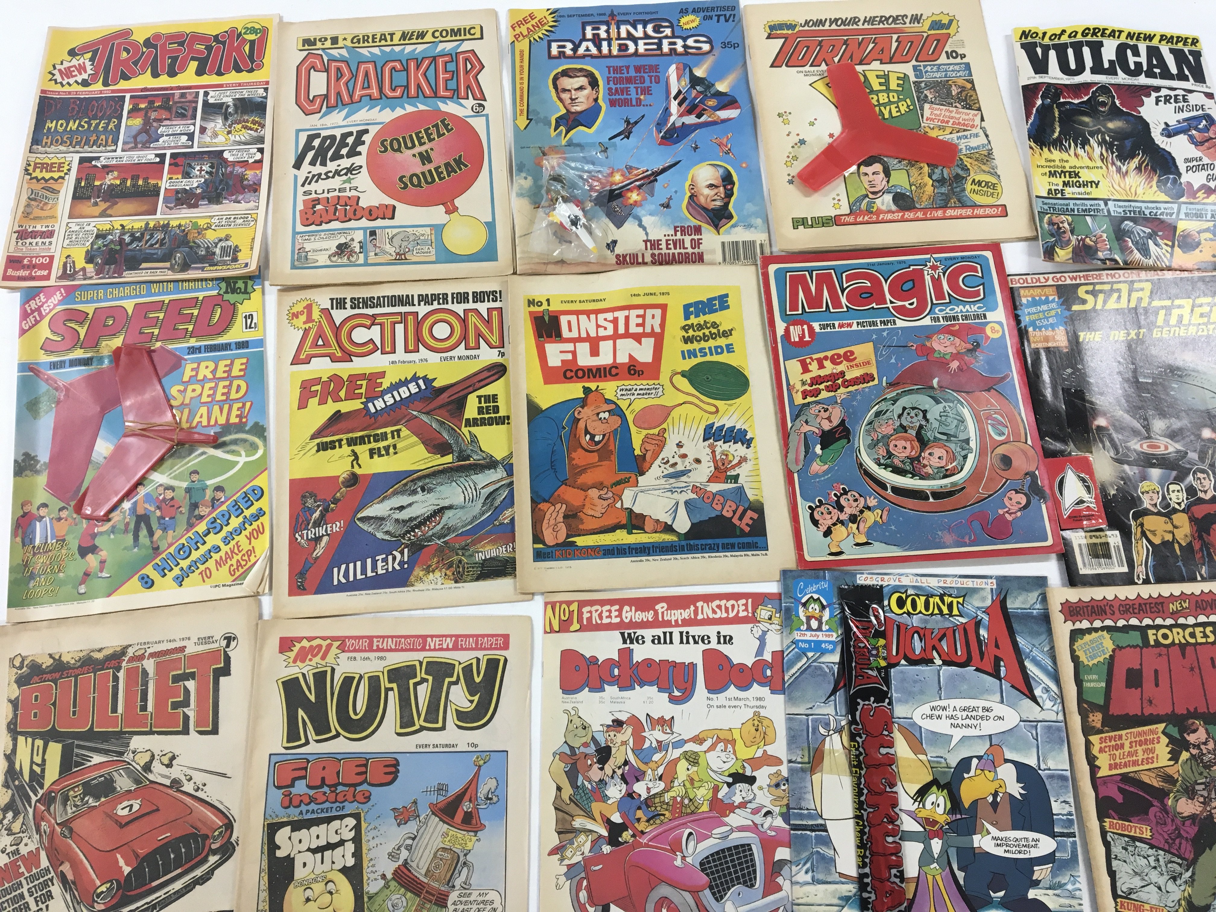 A collection of First issue comics from the mid 19