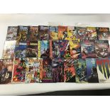 A collection of Marvel comics, various titles. App