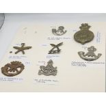 An album containing military cap badges mainly Lig