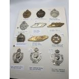 A collection of Military cap badges including a ra