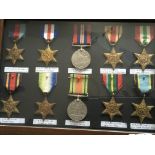 A case containing II world war campaign stars War