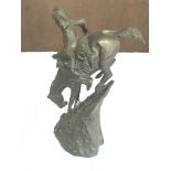 A Cast Bronze Indian on a Horse Inspired by Frederic Remington. Approximate height 24CM.