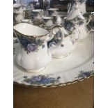 A collection of Royal Albert moonlight blue includ