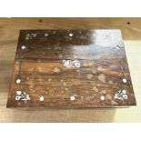 Victorian workbox inlaid with mother of pearl