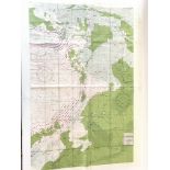 A western pacific silk map. 70cm x 90cm approx.