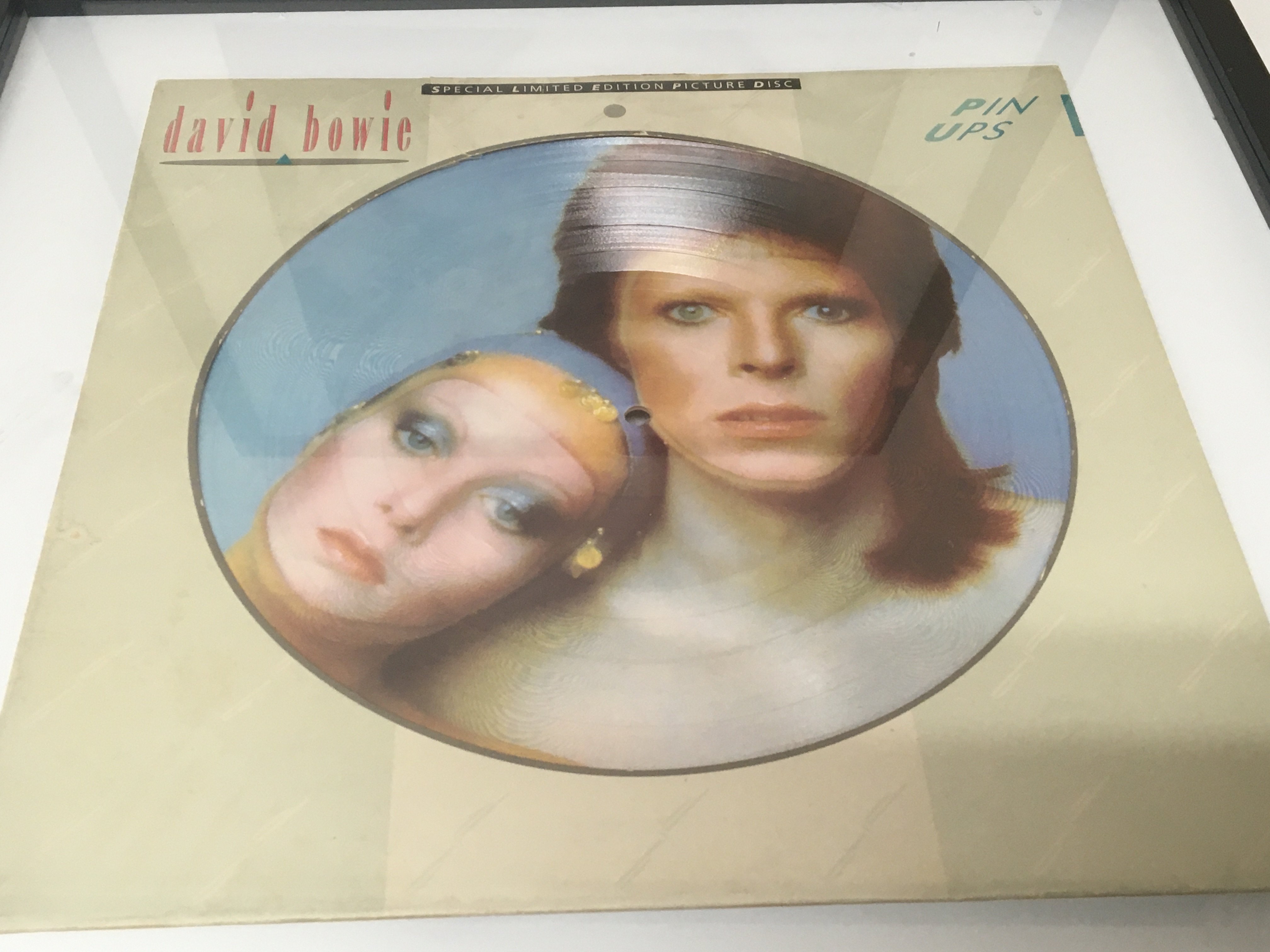 A framed Special limited edition David Bowie Picture disc.