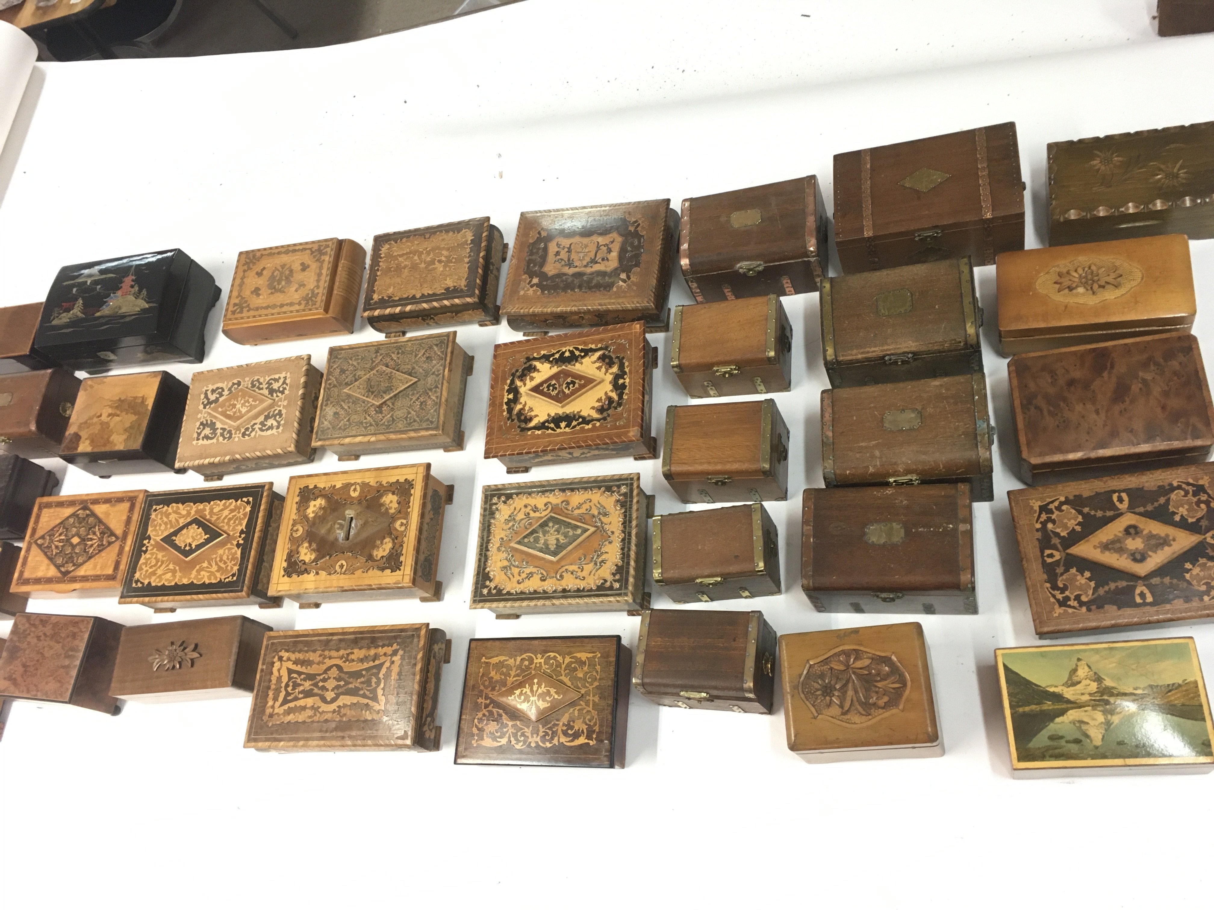 Large collection of various music boxes and trinke