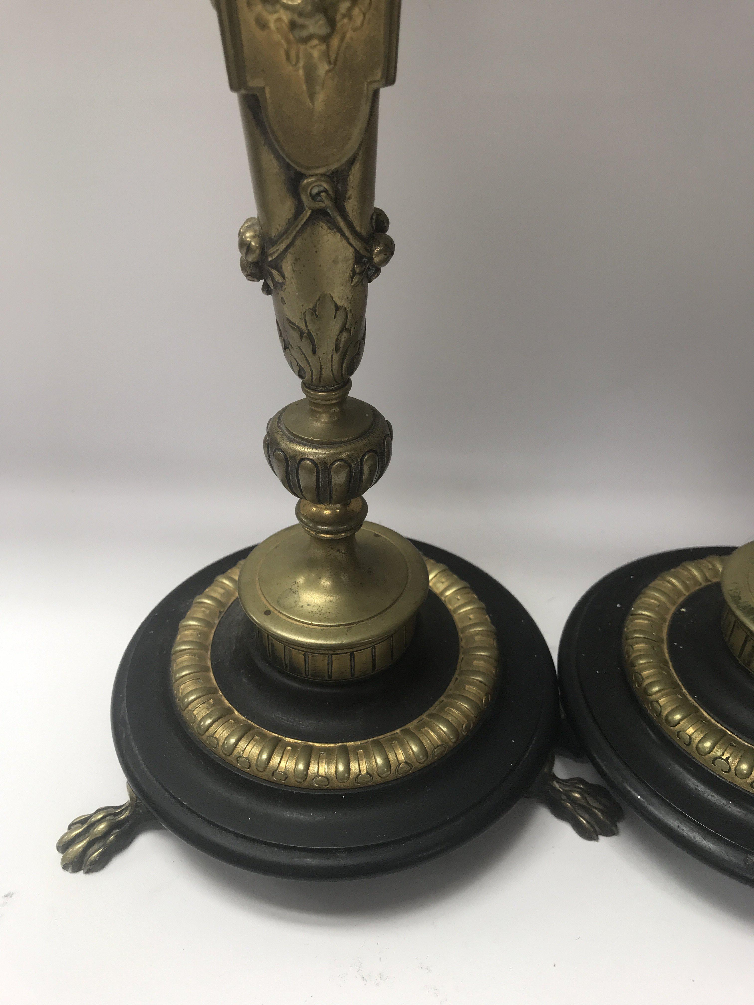 A pair of Empire style candle sticks in the form o - Image 3 of 5