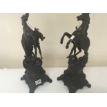 A pair of Spelter Marley horses Hight 47cm