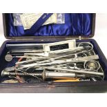 A case containing surgical instruments.