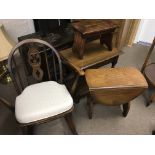 A Small Ercol rocking chair a small oak drop leaf