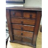 A Wellington style Victorian mahogany collectors c