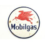 A Mobilgas Cast Iron Sign approximately 23 cm in L