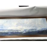 A framed sea scape by vic Ellis.