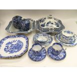 A collection of Victorian and later blue and white