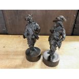 A fine pair of Victorian bronzed spelter figures