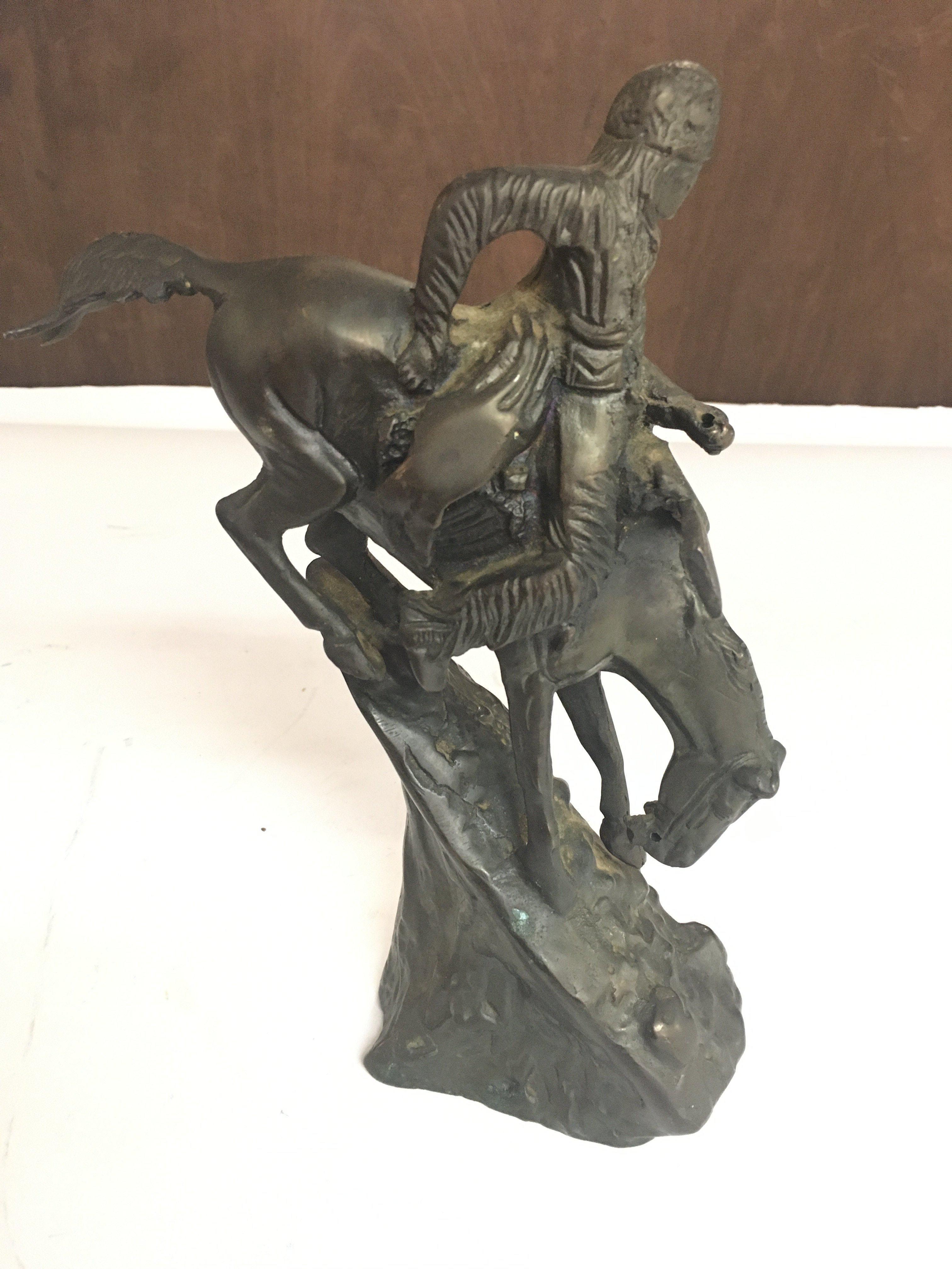 A Cast Bronze Indian on a Horse Inspired by Frederic Remington. Approximate height 24CM. - Image 3 of 3