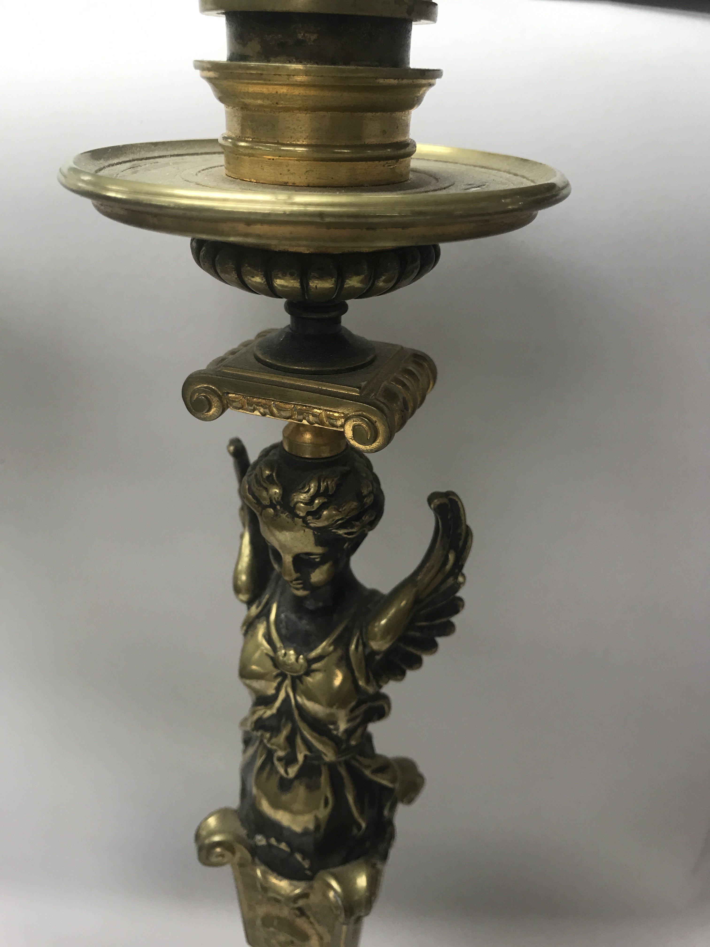 A pair of Empire style candle sticks in the form o - Image 5 of 5