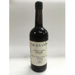 A bottle of 1963 Grahams vintage port.