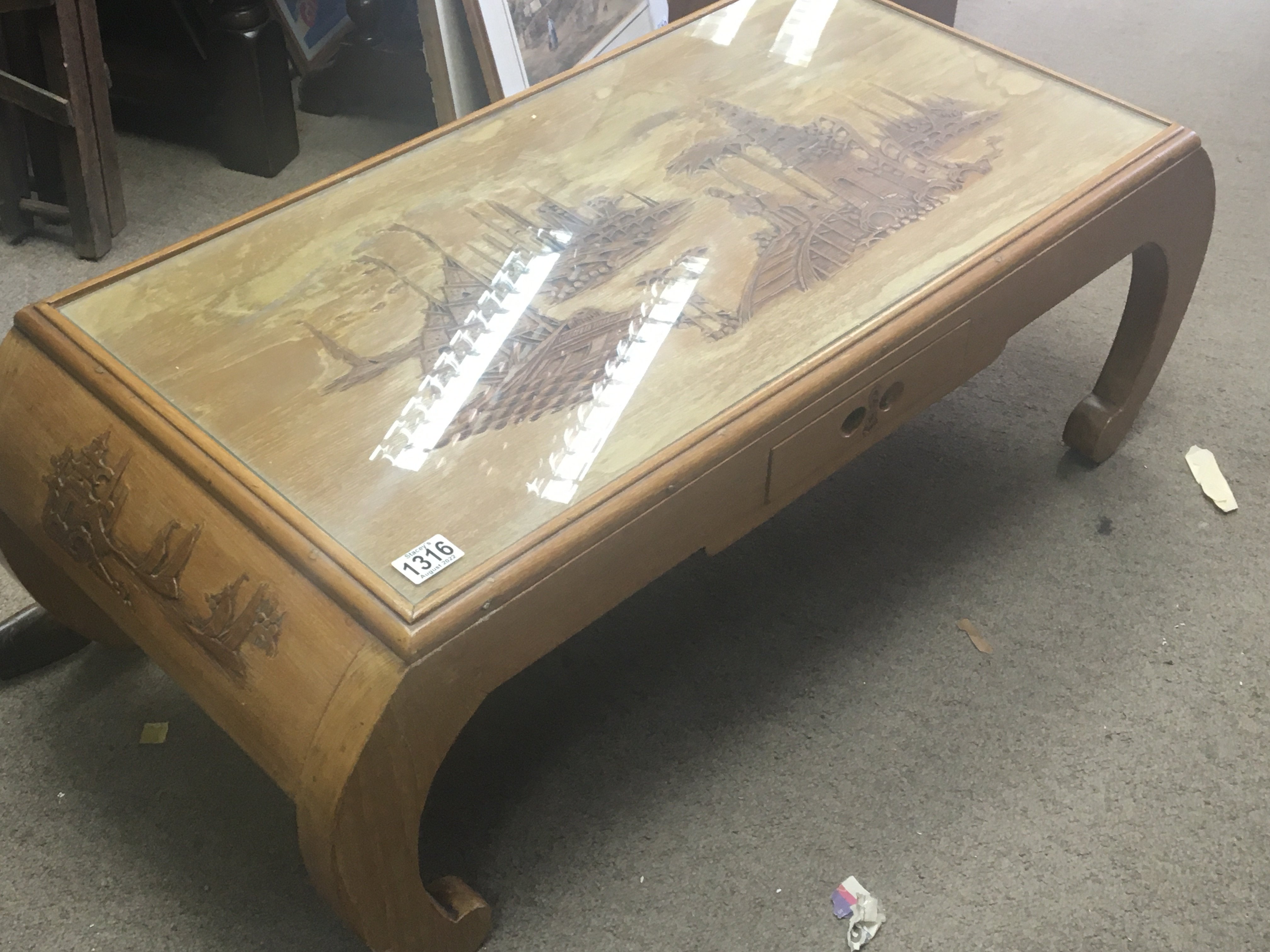 A Chinese hardwood table of rectangular shape with