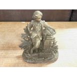Victorian gilt spelter figure of gent with spade a