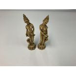 A pair of Hindu God Shiva figurines, approximately 20cm tall. Stamped R.D 904893 and R.D 904891.