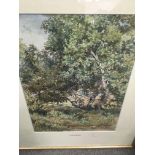 A collection of five framed watercolours depicting country side views . E M Glennie .