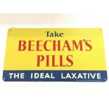 A Tin Beechams pills Sign. Approximate length 33CM