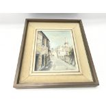 Framed study of cotwold street by M Simmons.