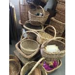 A collection of traditional wicker shopping basket