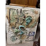 A mixed media 3D studio panel measuring approximat