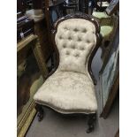 NO RESERVE - A Victorian ladies chair with button