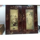 A pair of late 19th Century Japanese sepia photogr