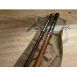 Vintage three piece fishing rod by E Eggington and