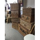 A collection of wicker baskets of graduating size