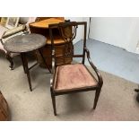 Small pretty inlaid Edwardian elbow chair