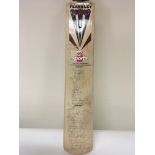 A signed International cricket bat England v Zimba