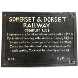 cast Iron Somerset and Dorset Railway Company Rule