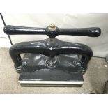 Vintage cast iron book press. 50cm wide by 40cm hi