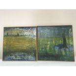 A pair of Contemporary oil paintings landscape stu