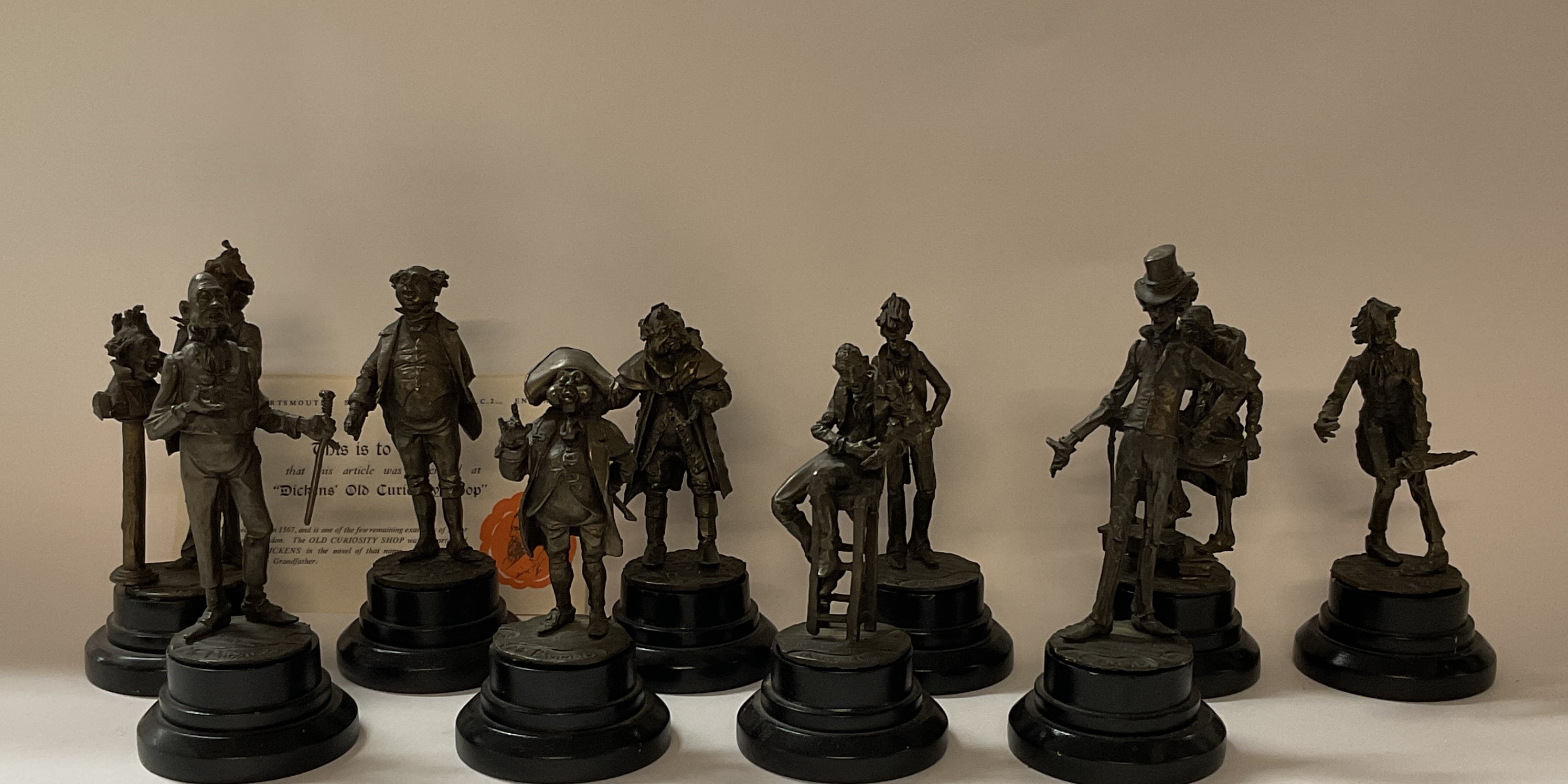 A collection of 10 patinated bronze figurines c.19